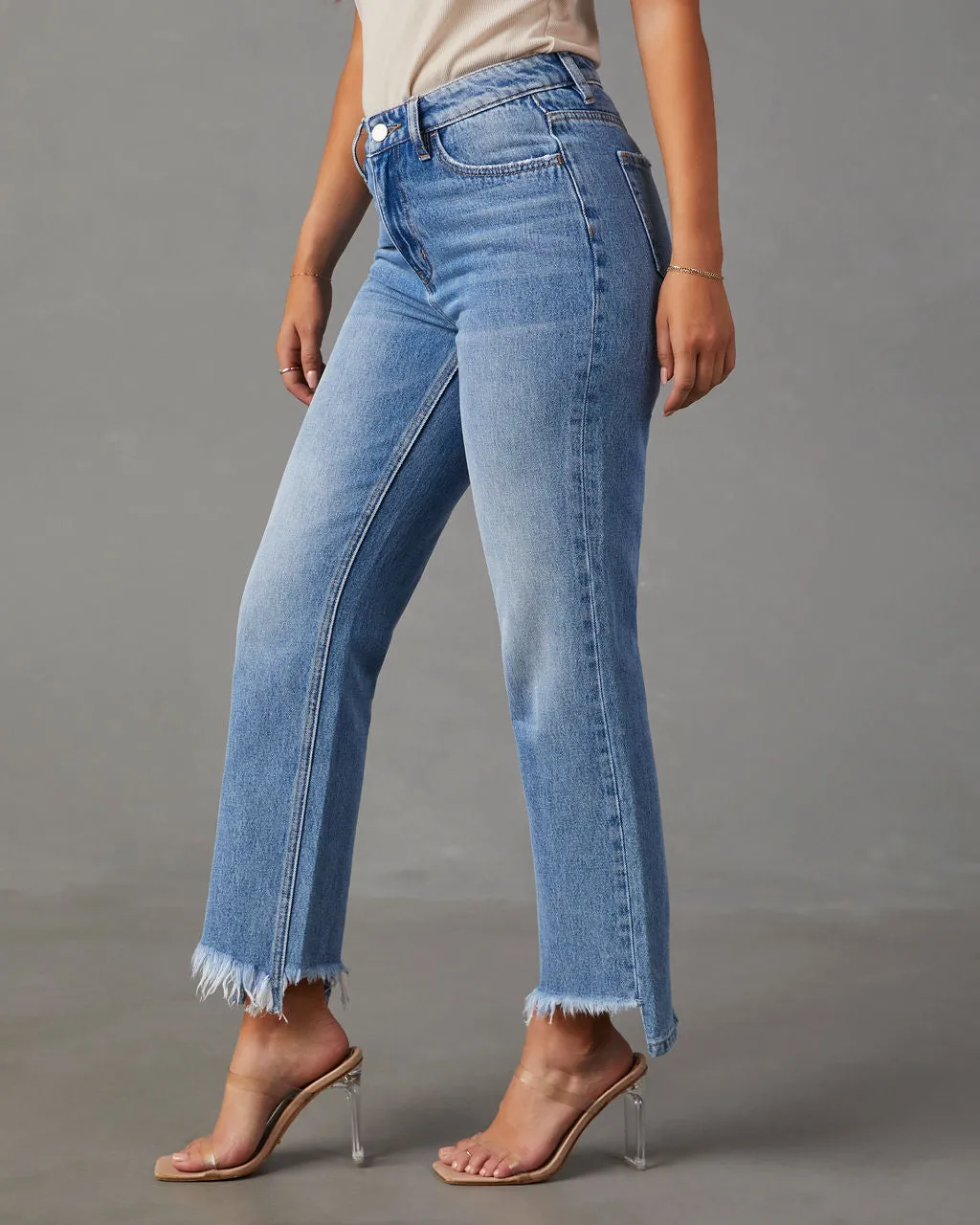 Tati High Rise Cropped Raw Hem Jeans sold by Vici product image thumbnail 3