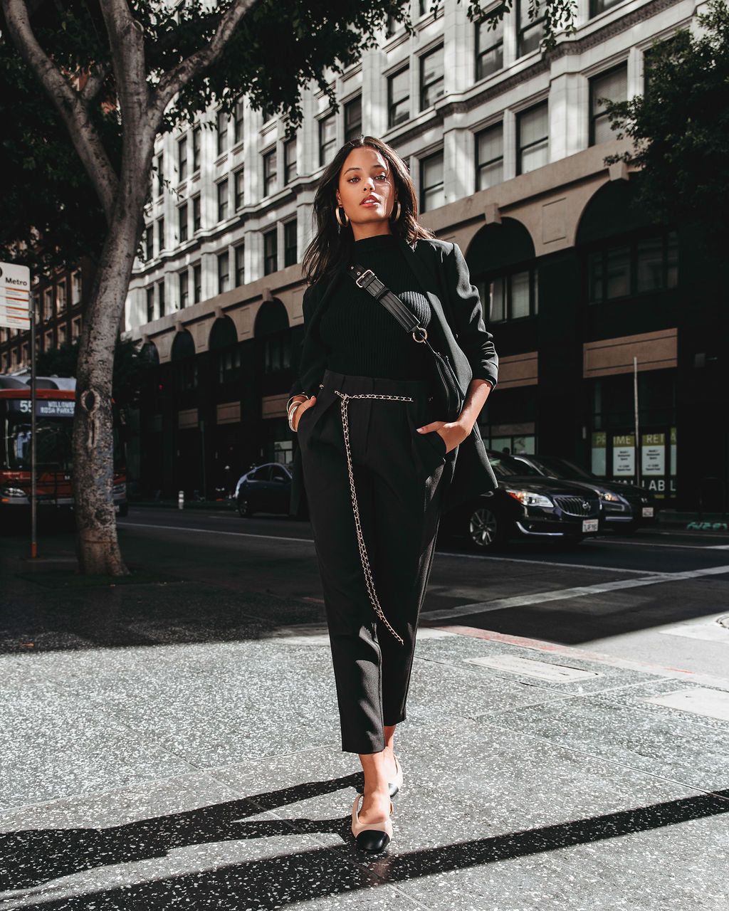 Classic Business Pocketed Chain Belt Trousers sold by Vici product image thumbnail 2