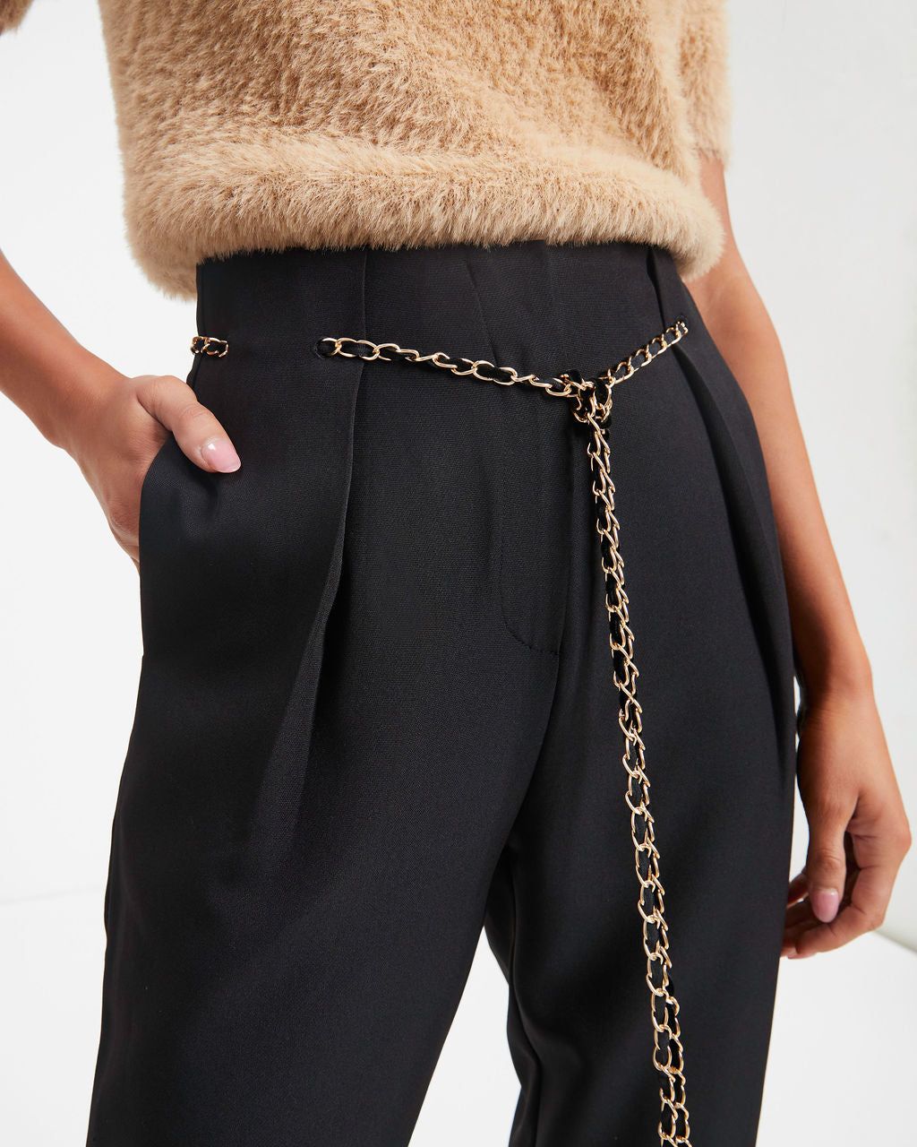 Classic Business Pocketed Chain Belt Trousers sold by Vici product image thumbnail 4