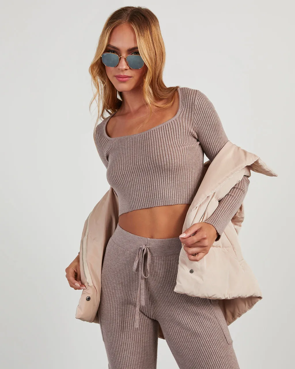 Jude Ribbed Knit Crop Top sold by Vici