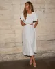 Cosette Tiered Ruffle Sleeve Rope Trim Maxi Dress sold by Vici