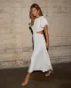 Cosette Tiered Ruffle Sleeve Rope Trim Maxi Dress sold by Vici