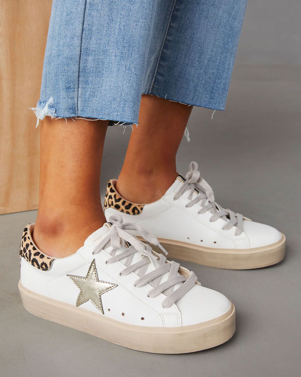 Reba Platform Sneakers - Gold/Leopard - SALE sold by Vici product image thumbnail 4