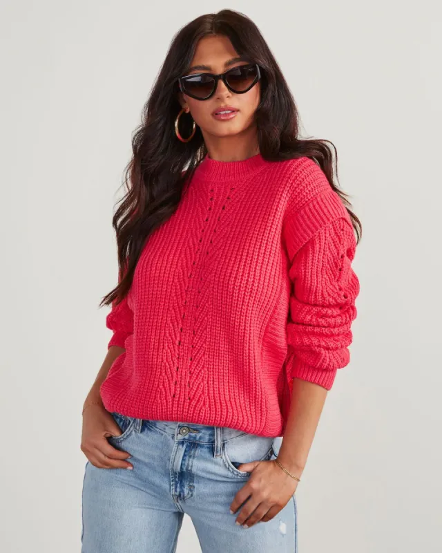 Coughlin Pullover Sweater - Bright Coral - SALE sold by Vici