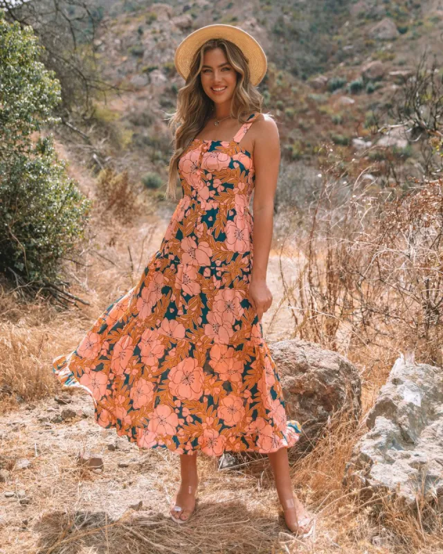 Nisha Floral Button Down Tiered Maxi Dress - FINAL SALE sold by Vici