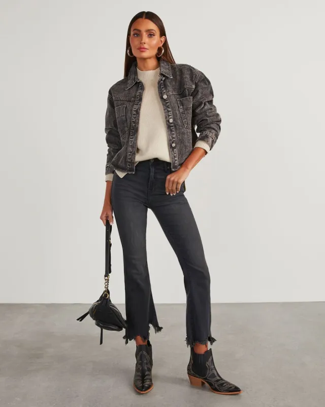 Humphries Cropped Denim Jacket - Black - SALE sold by Vici