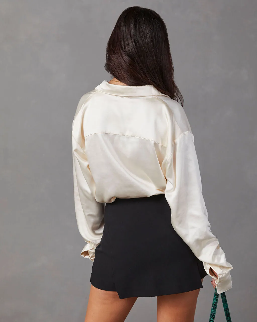 Kielan Satin Button Down Top sold by Vici product image thumbnail 4