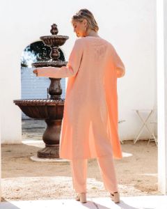 Effortlessly Chic Ribbed Open Front Cardigan - Peach - FINAL SALE sold by Vici