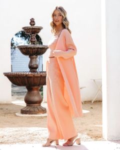 Effortlessly Chic Ribbed Open Front Cardigan - Peach - FINAL SALE sold by Vici