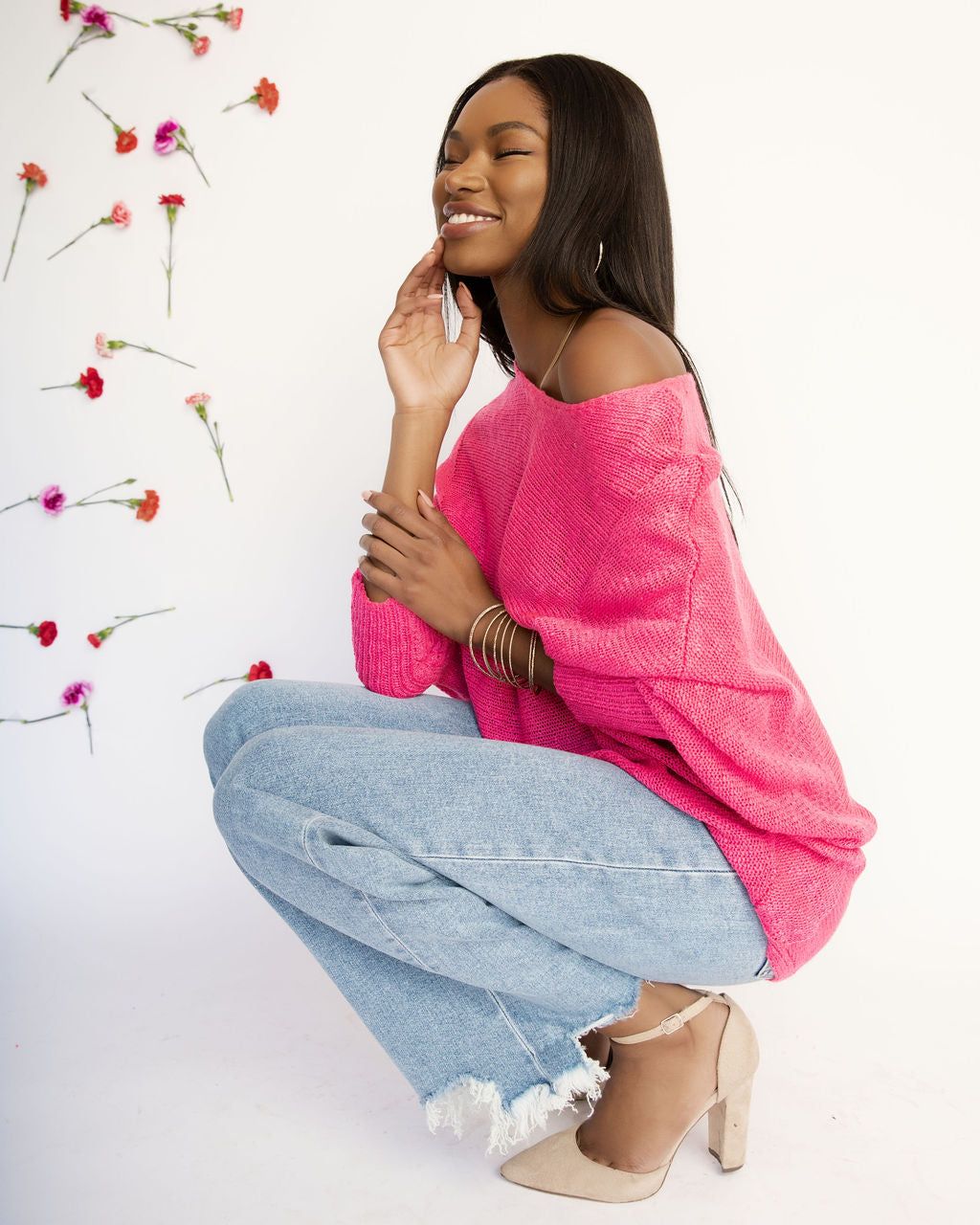 Unstoppable Me Dolman Knit Sweater - Hot Pink - FINAL SALE sold by Vici product image thumbnail 7