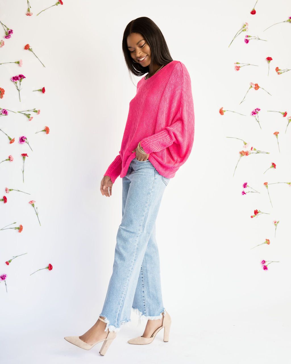 Unstoppable Me Dolman Knit Sweater - Hot Pink - FINAL SALE sold by Vici product image thumbnail 5