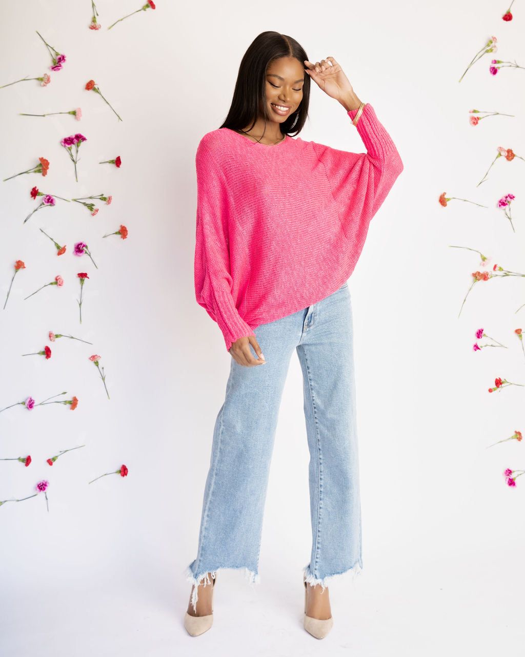 Unstoppable Me Dolman Knit Sweater - Hot Pink - FINAL SALE sold by Vici product image thumbnail 3