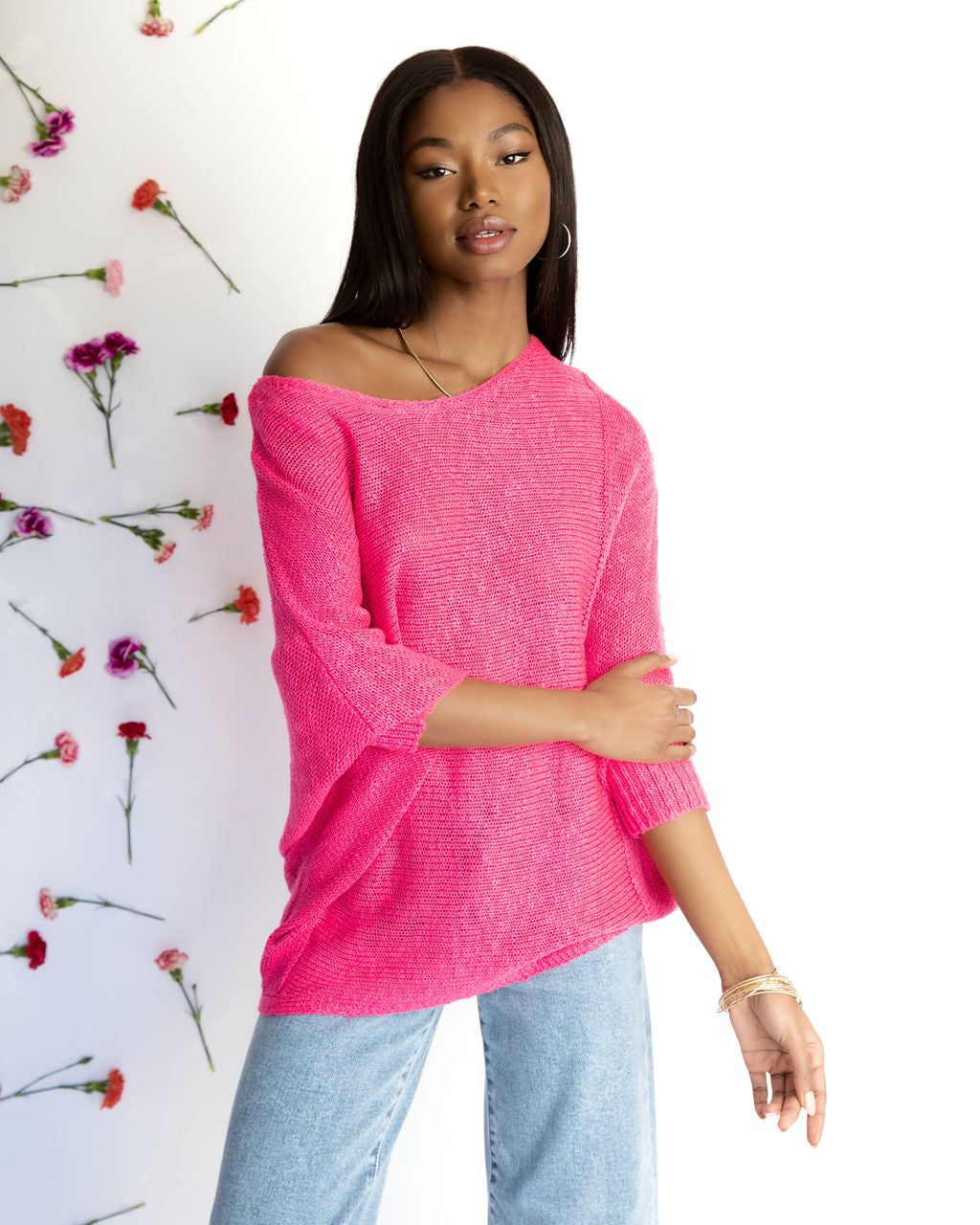 Unstoppable Me Dolman Knit Sweater - Hot Pink - FINAL SALE sold by Vici product image thumbnail 6