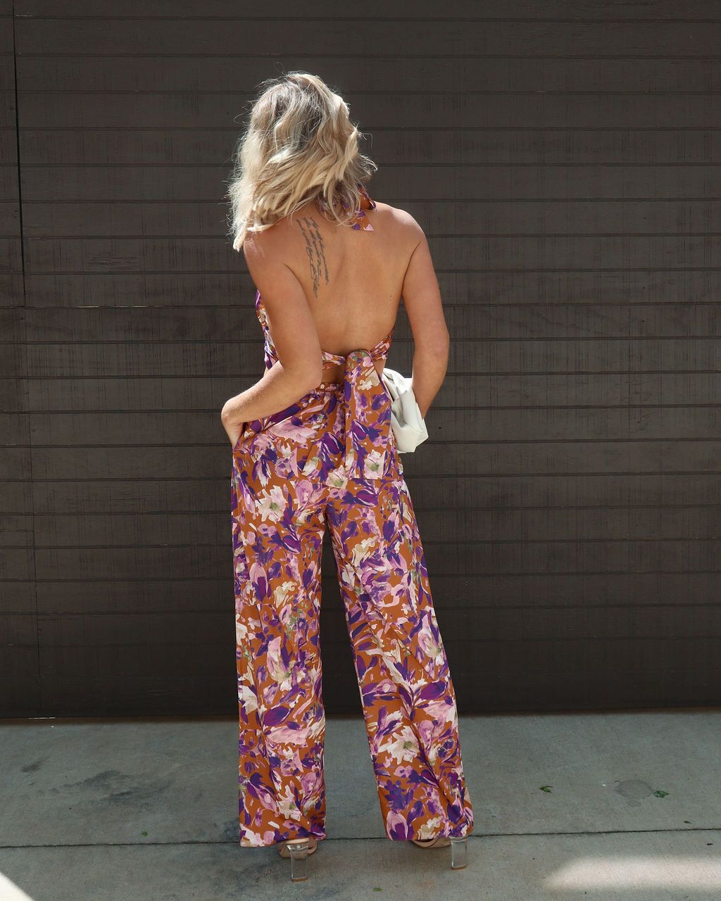 Summer Rise Printed Satin Wide Leg Pocketed Pant - LAST CHANCE sold by Vici product image thumbnail 3