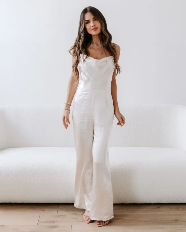 Miabella Satin Cowl Neck Jumpsuit sold by Vici