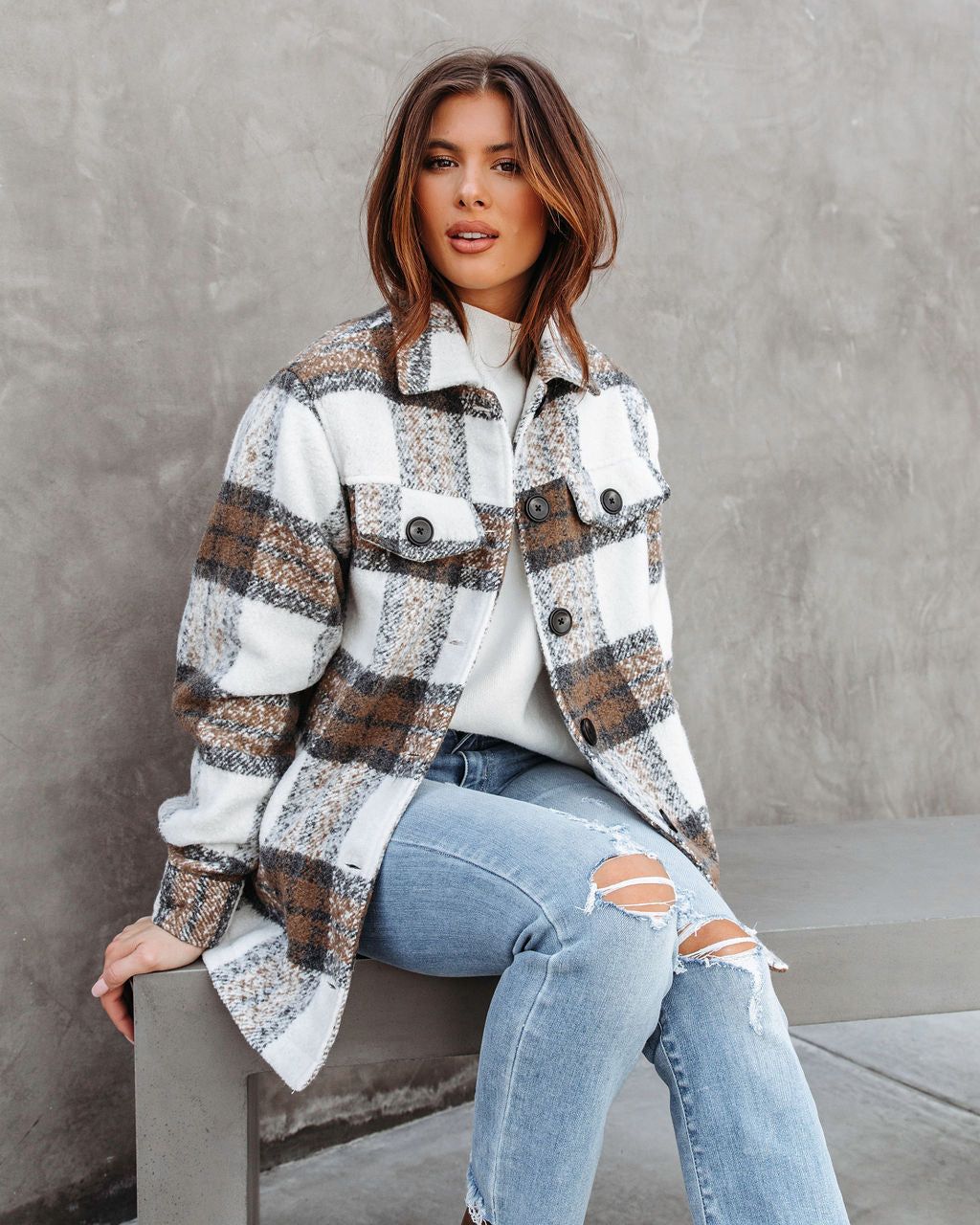 Chester Pocketed Plaid Jacket sold by Vici product image thumbnail 5