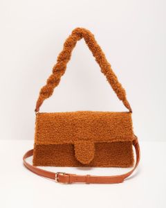 Grazino Faux Fur Shoulder Bag - Rust sold by Vici