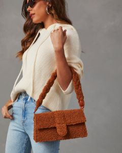 Grazino Faux Fur Shoulder Bag - Rust sold by Vici