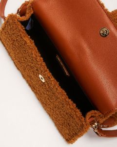 Grazino Faux Fur Shoulder Bag - Rust sold by Vici