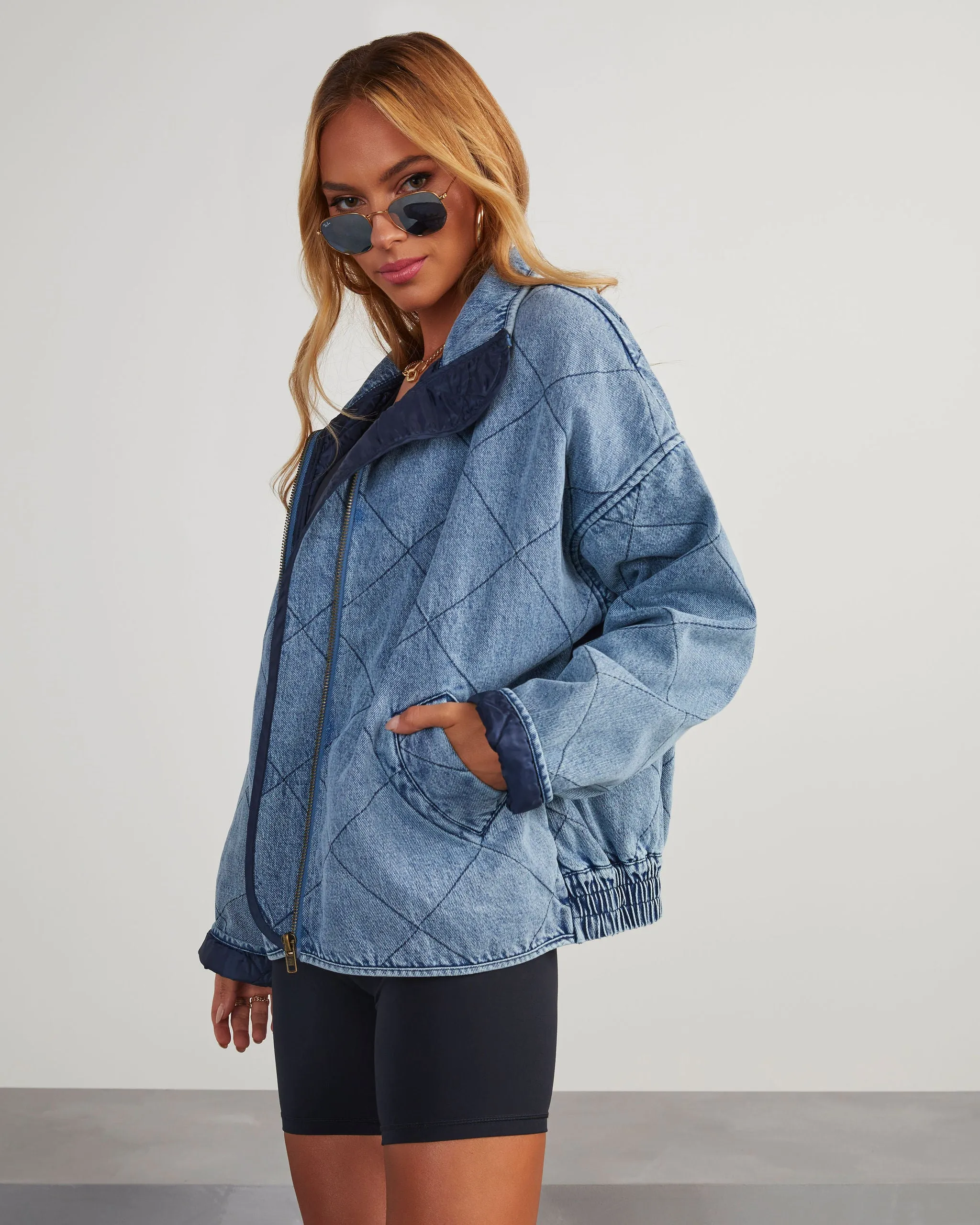 Xander Quilted Denim Jacket sold by Vici product image thumbnail 3