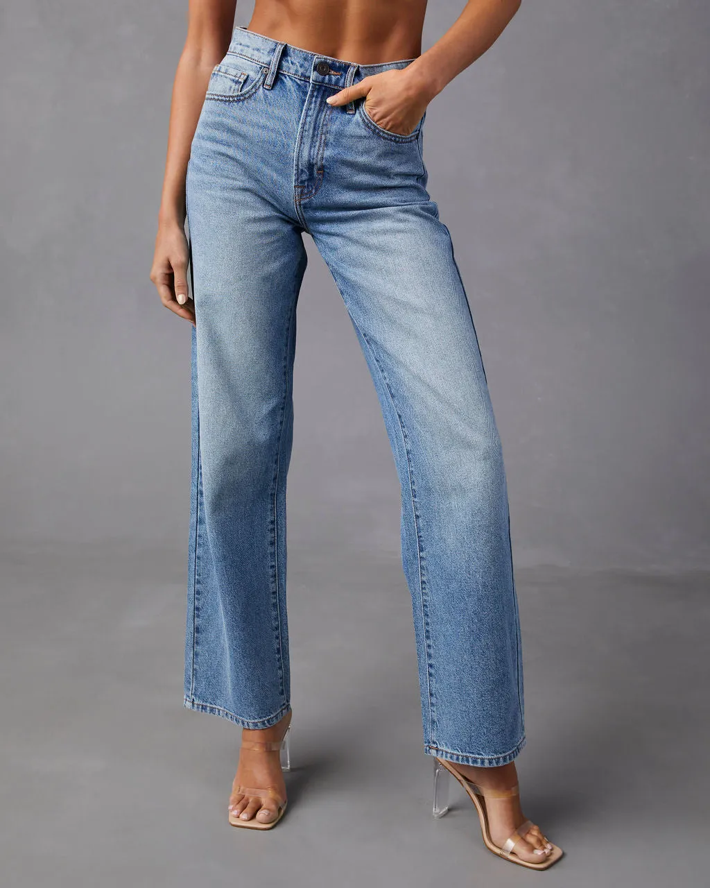Brandis High Rise Straight Leg Jeans sold by Vici