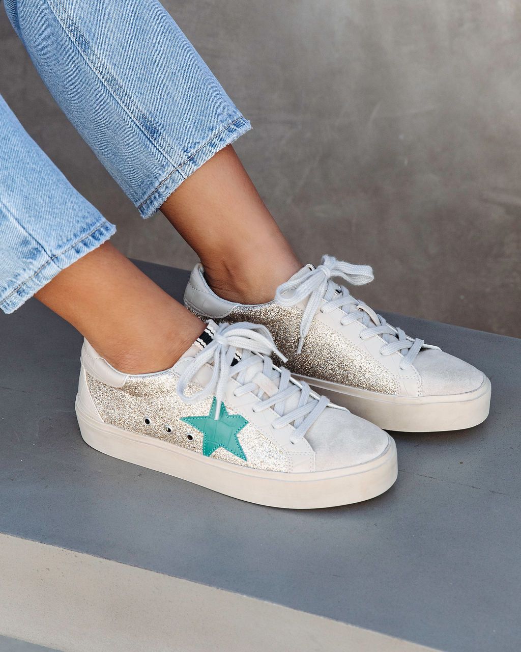 Good Luck Charm Glitter Platform Sneaker - FINAL SALE sold by Vici product image thumbnail 5