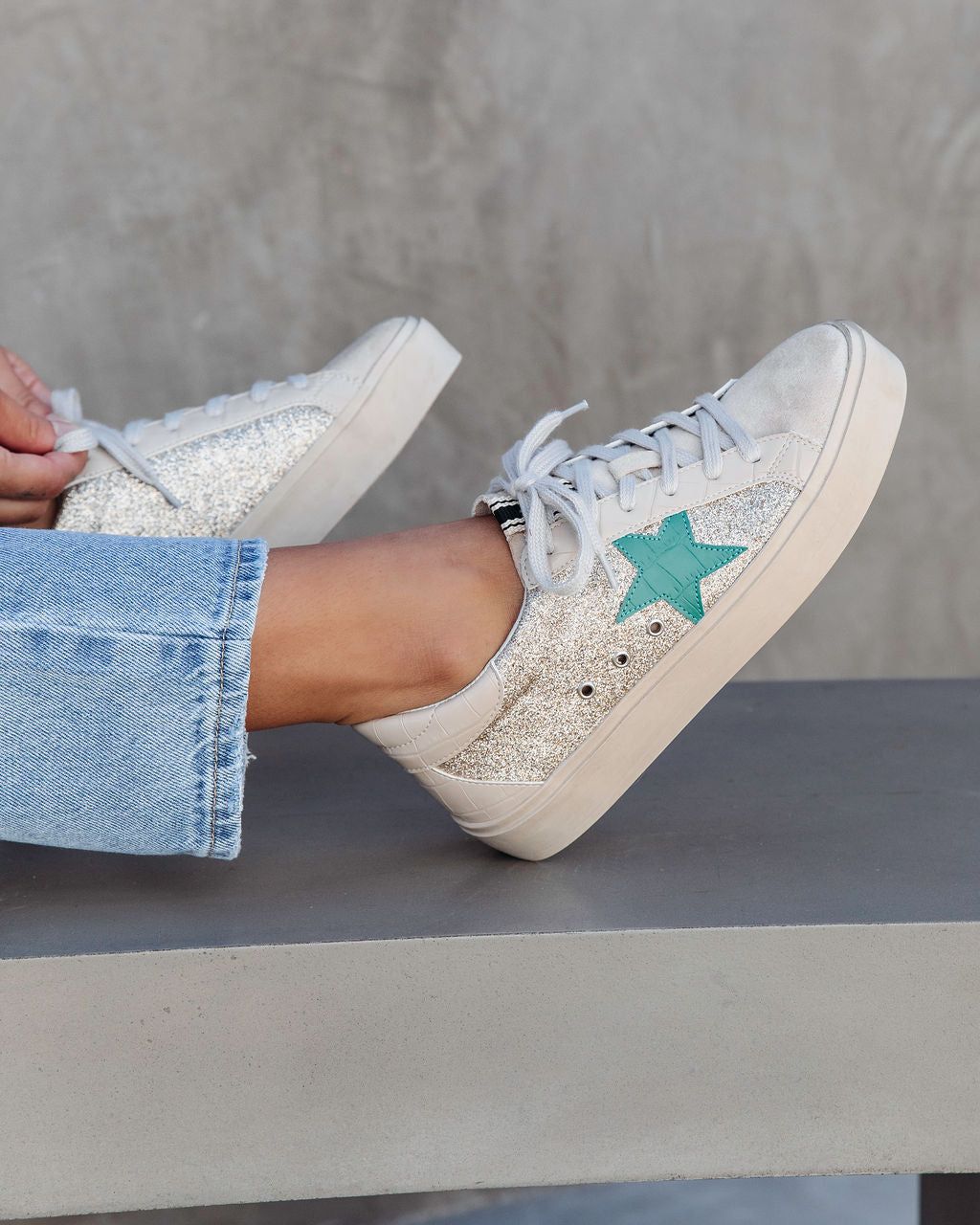 Good Luck Charm Glitter Platform Sneaker - FINAL SALE sold by Vici product image thumbnail 8
