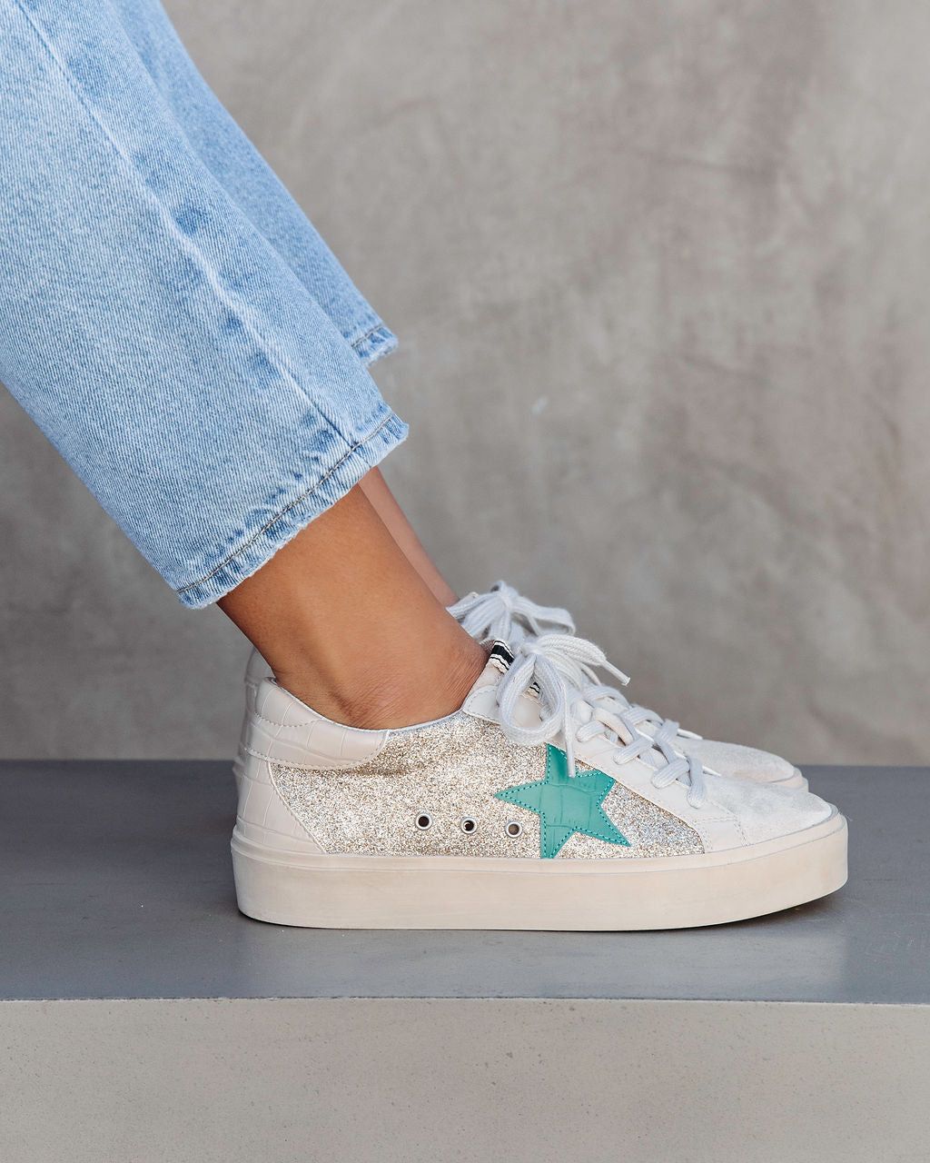 Good Luck Charm Glitter Platform Sneaker - FINAL SALE sold by Vici