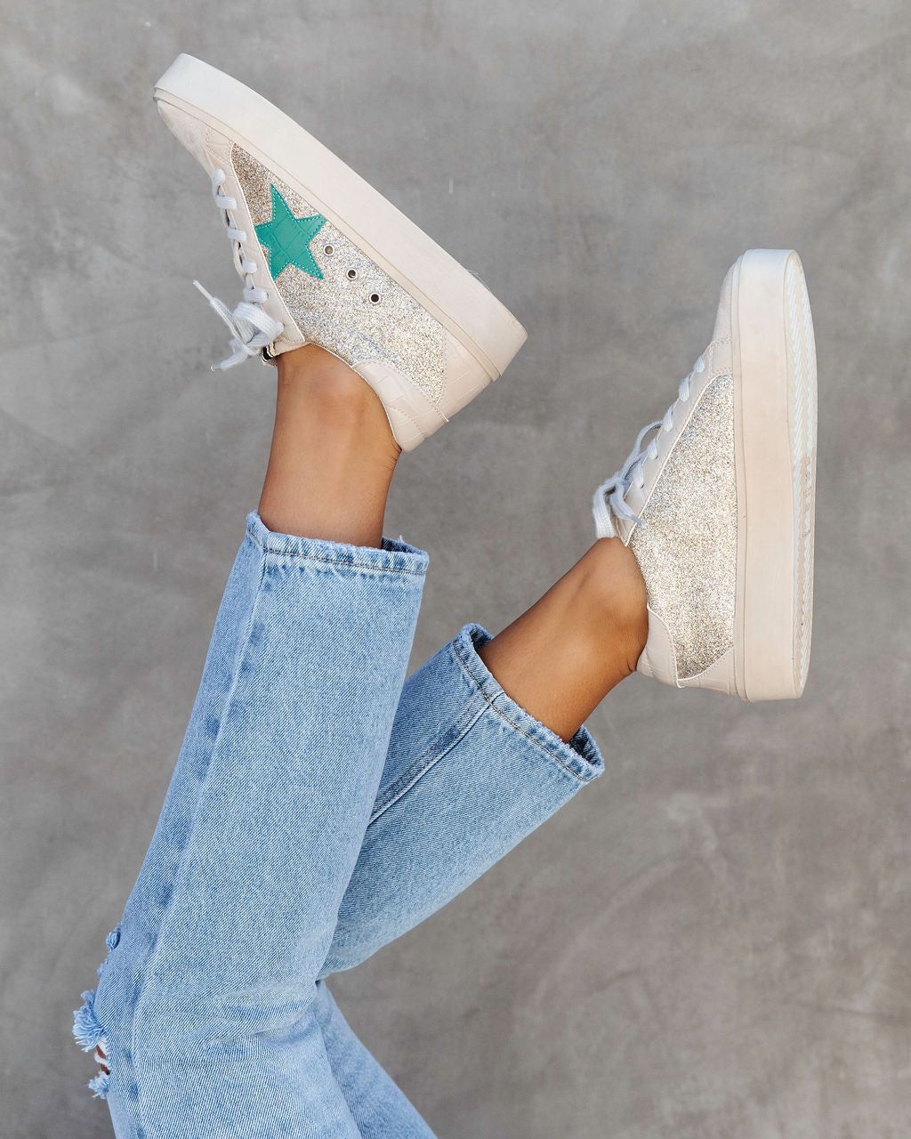 Good Luck Charm Glitter Platform Sneaker - FINAL SALE sold by Vici product image thumbnail 6