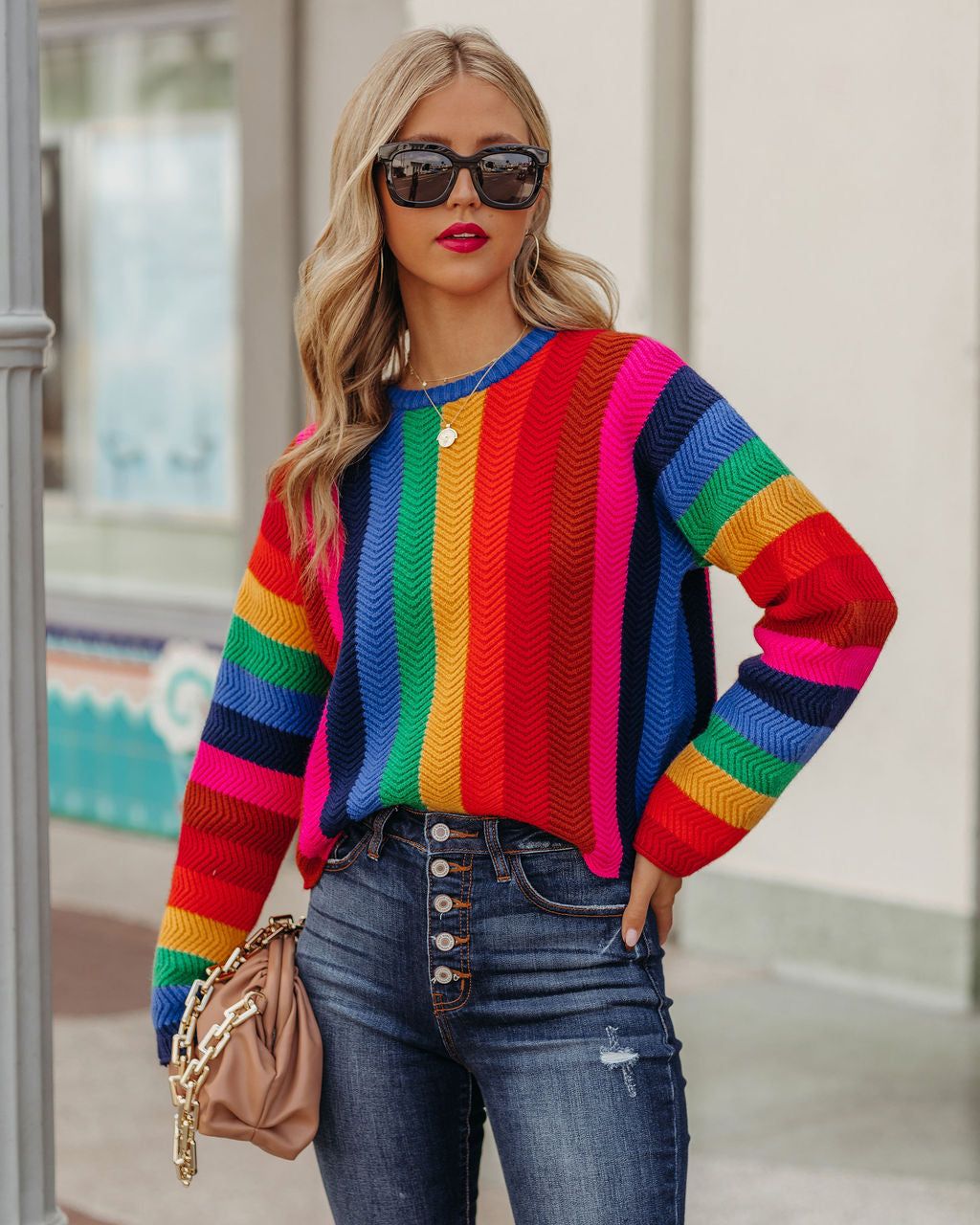 Fill With Colors Striped Knit Sweater - FINAL SALE sold by Vici product image thumbnail 3