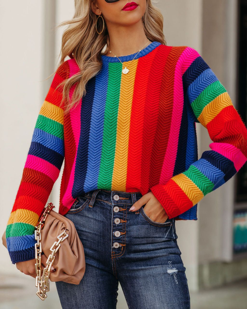 Fill With Colors Striped Knit Sweater - FINAL SALE sold by Vici product image thumbnail 7