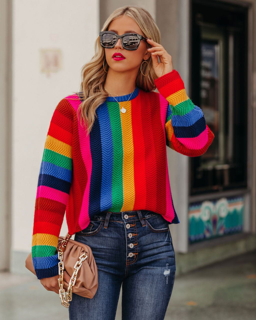 Fill With Colors Striped Knit Sweater - FINAL SALE sold by Vici product image thumbnail 2