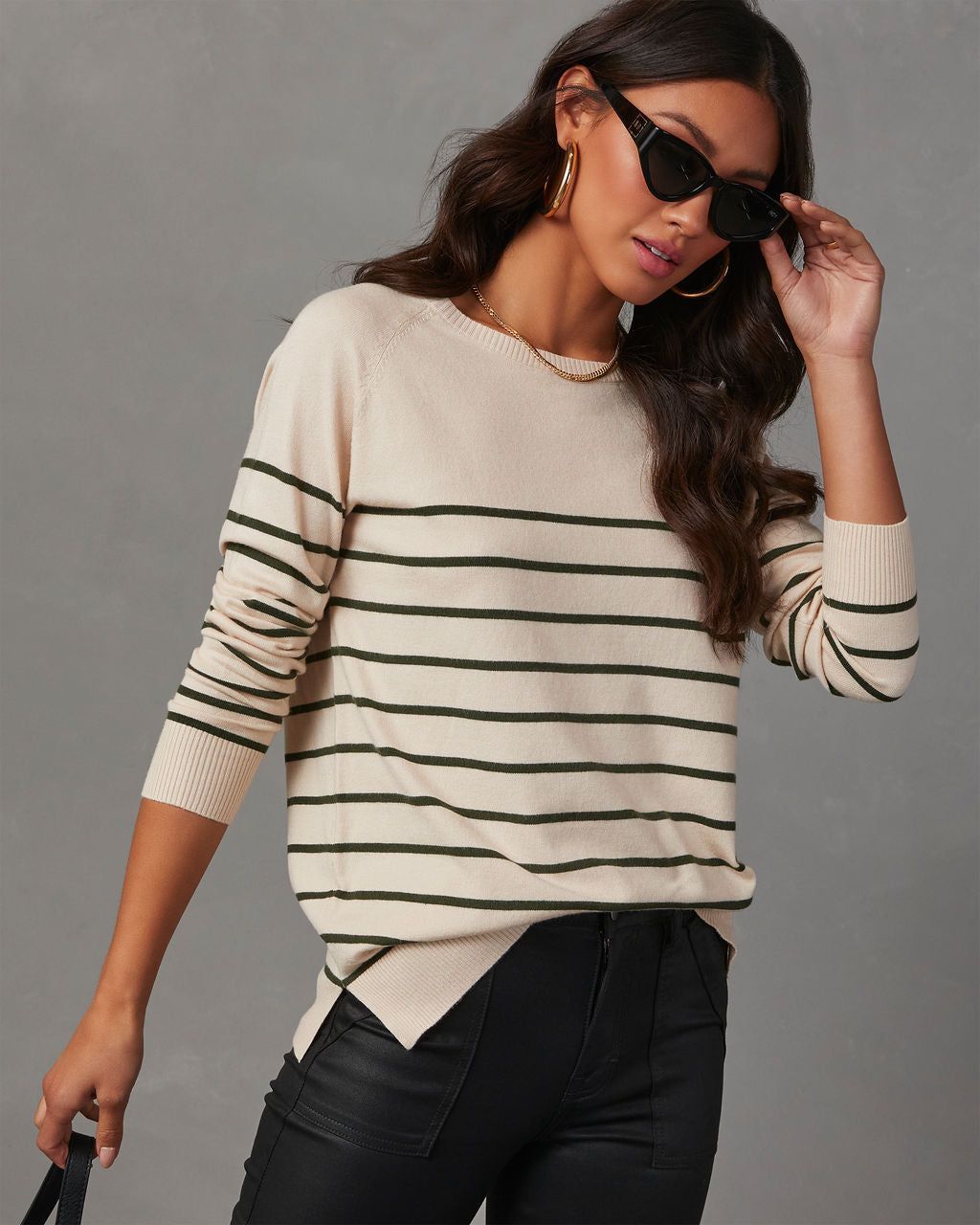 Duffy Striped Knit Lightweight Sweater sold by Vici product image thumbnail 5