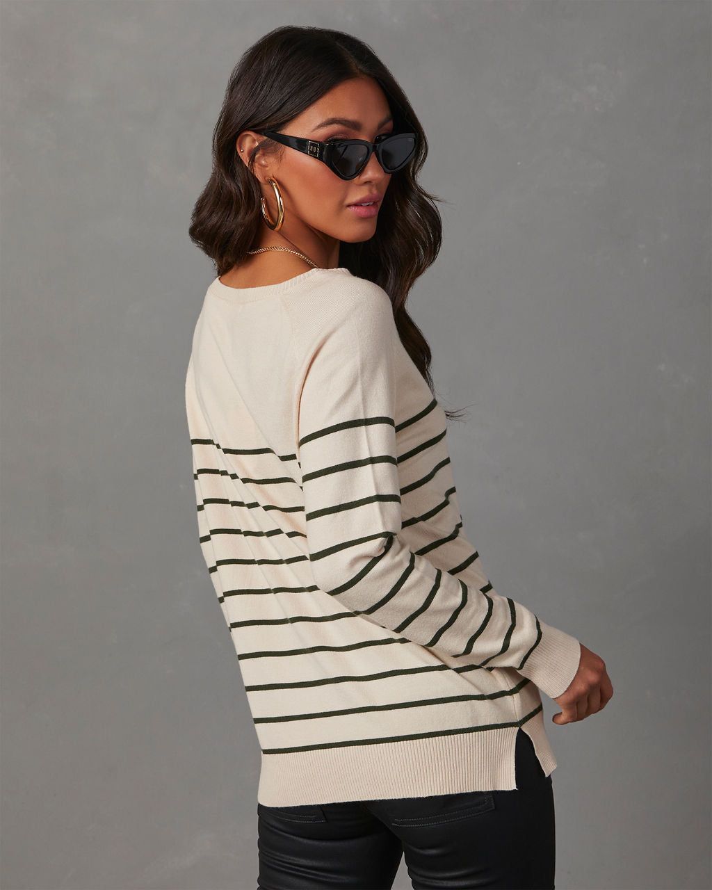 Duffy Striped Knit Lightweight Sweater sold by Vici product image thumbnail 4