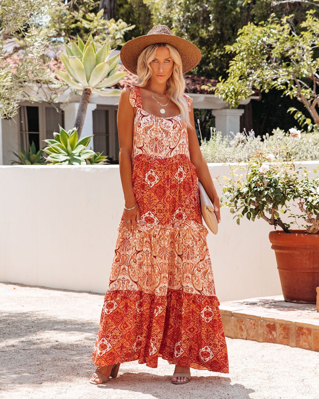 Dominique Paisley Tiered Maxi Dress - FINAL SALE sold by Vici product image thumbnail 9