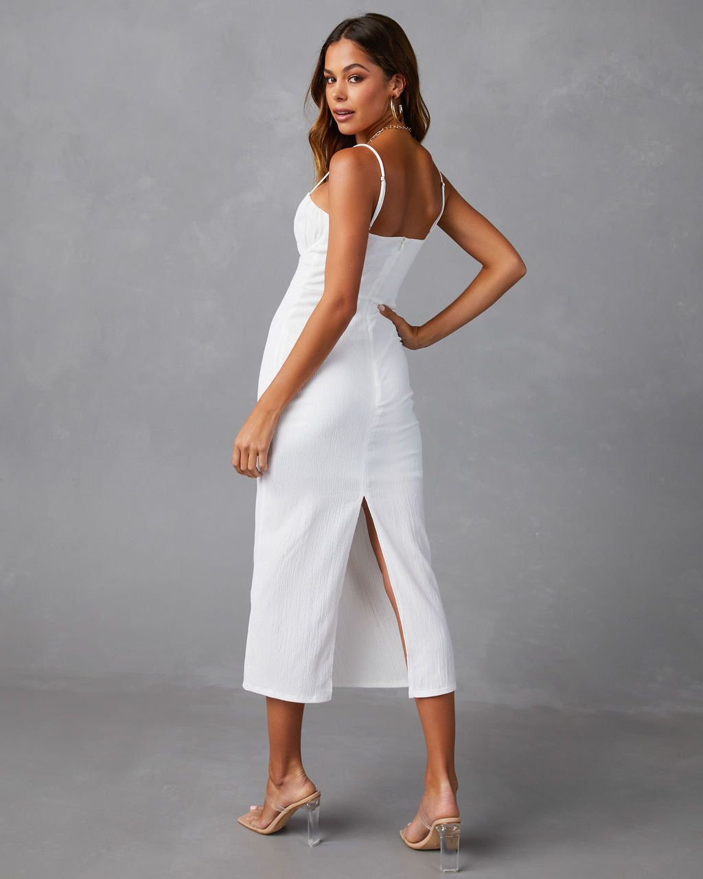 Girlfriends Pick Sweetheart Neck Midi Dress sold by Vici product image thumbnail 2