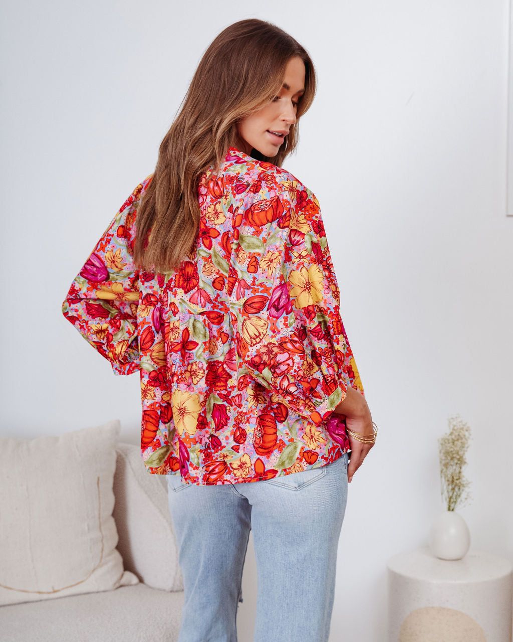 Pandora Floral Puff Sleeve Babydoll Top sold by Vici product image thumbnail 4