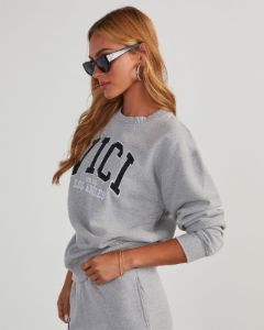 VICI Logo Crew Neck Sweatshirt - Heather Grey sold by Vici