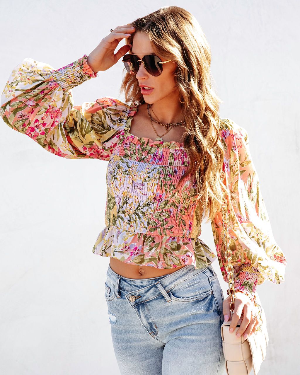 Fenix Floral Cotton Smocked Top - FINAL SALE sold by Vici product image thumbnail 7