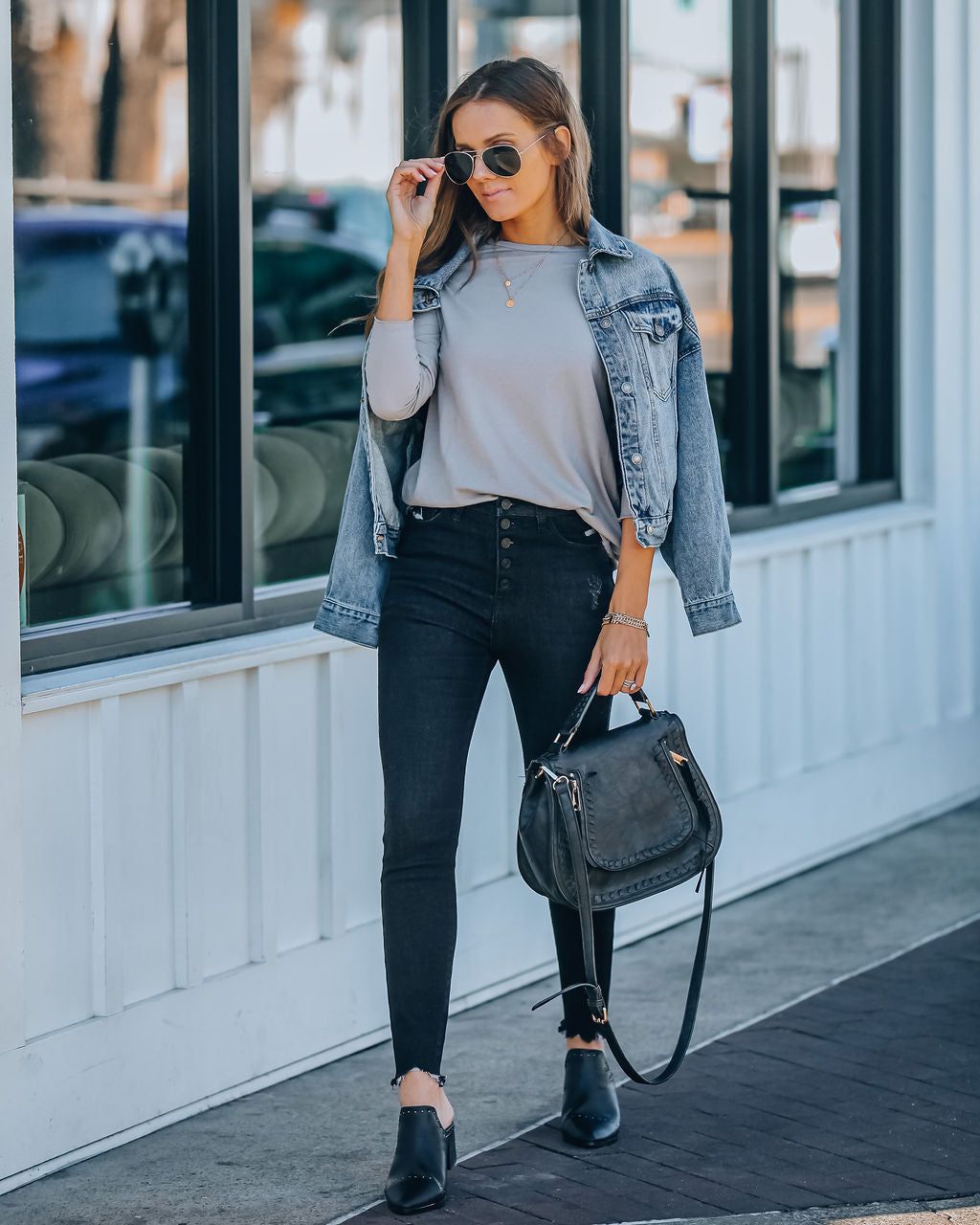 Unwritten Cotton Long Sleeve Tee - Light Grey - FINAL SALE sold by Vici product image thumbnail 8