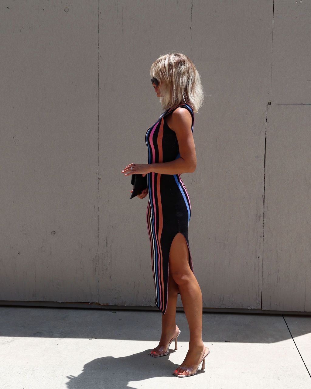 Elzada Striped Sweater Midi Dress - Black/Multi sold by Vici product image thumbnail 6