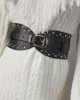 Bling It On Studded Faux Leather Wide Belt sold by Vici