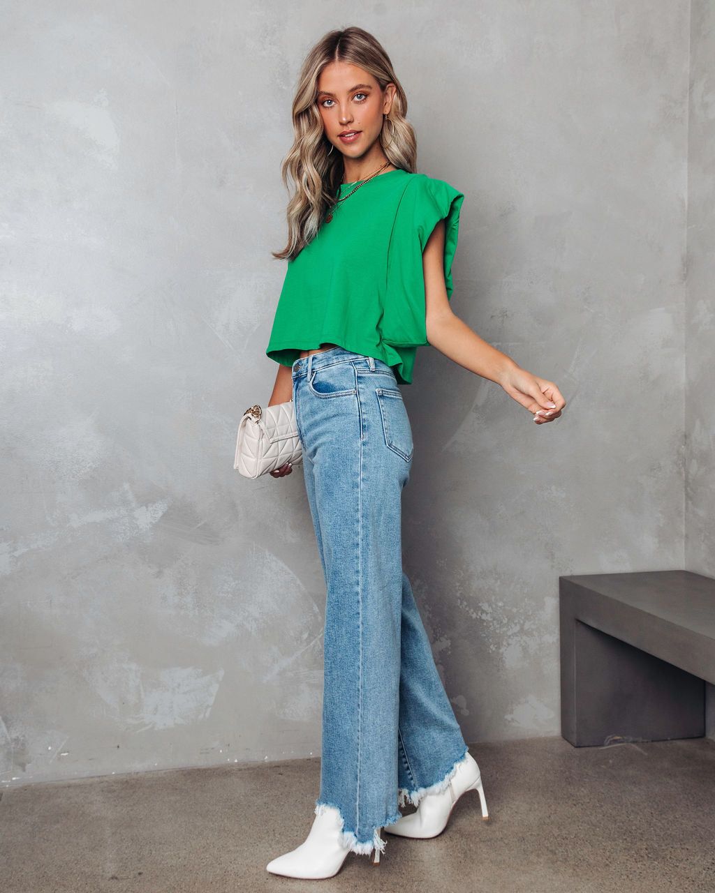 Stepping Forward Cotton Tee - Green - FINAL SALE sold by Vici product image thumbnail 6