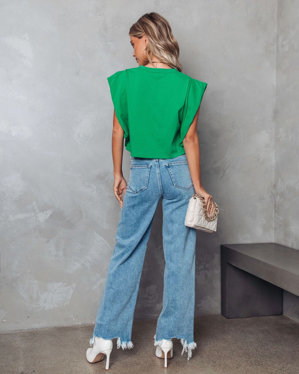 Stepping Forward Cotton Tee - Green - FINAL SALE sold by Vici product image thumbnail 5