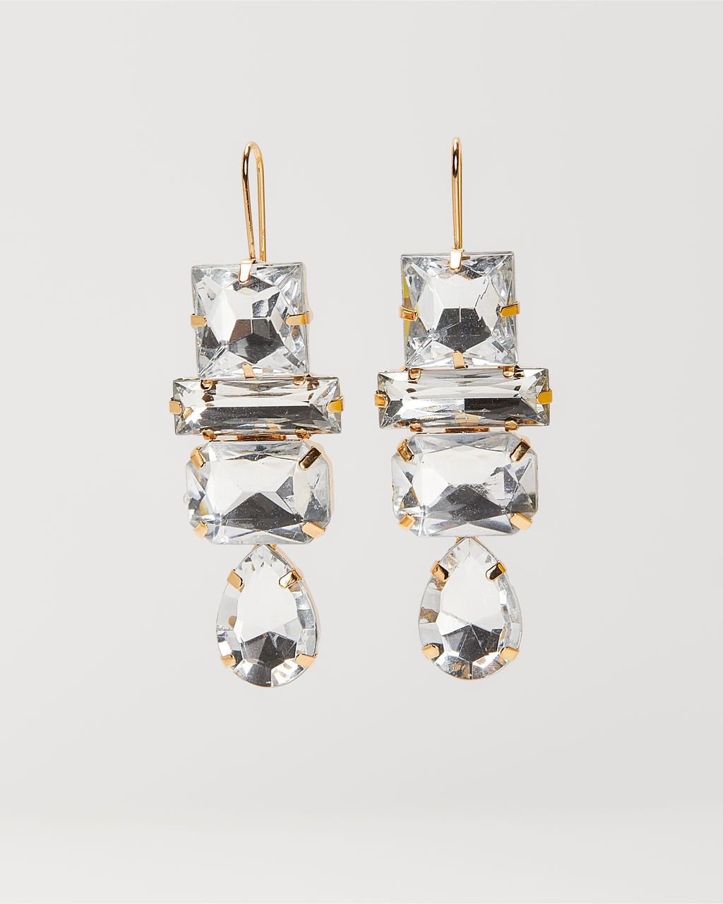 Deco Gem Drop Earrings - Clear sold by Vici