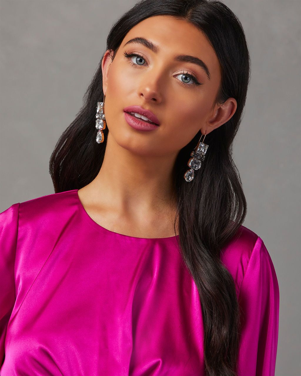 Deco Gem Drop Earrings - Clear sold by Vici product image thumbnail 4