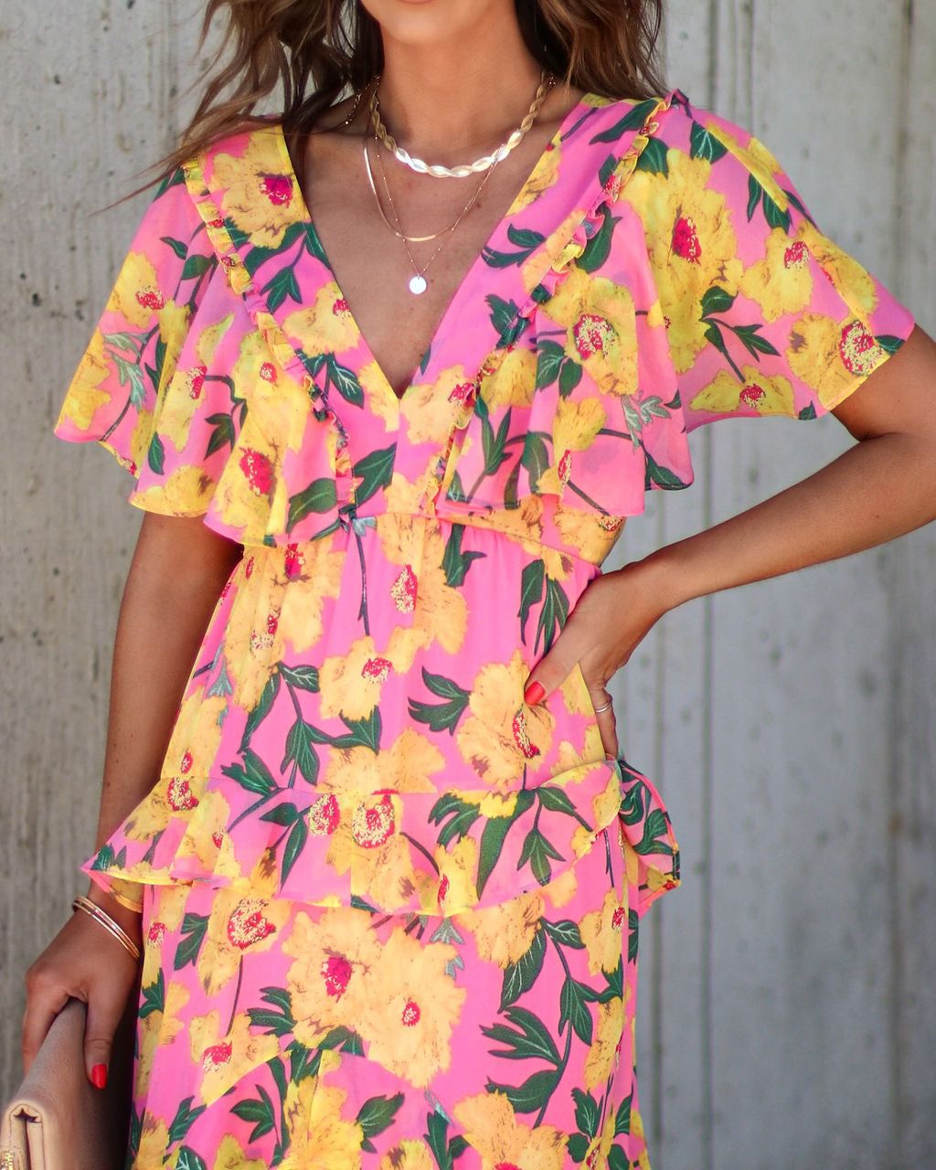 Adelynn Floral Tiered Maxi Dress sold by Vici product image thumbnail 2