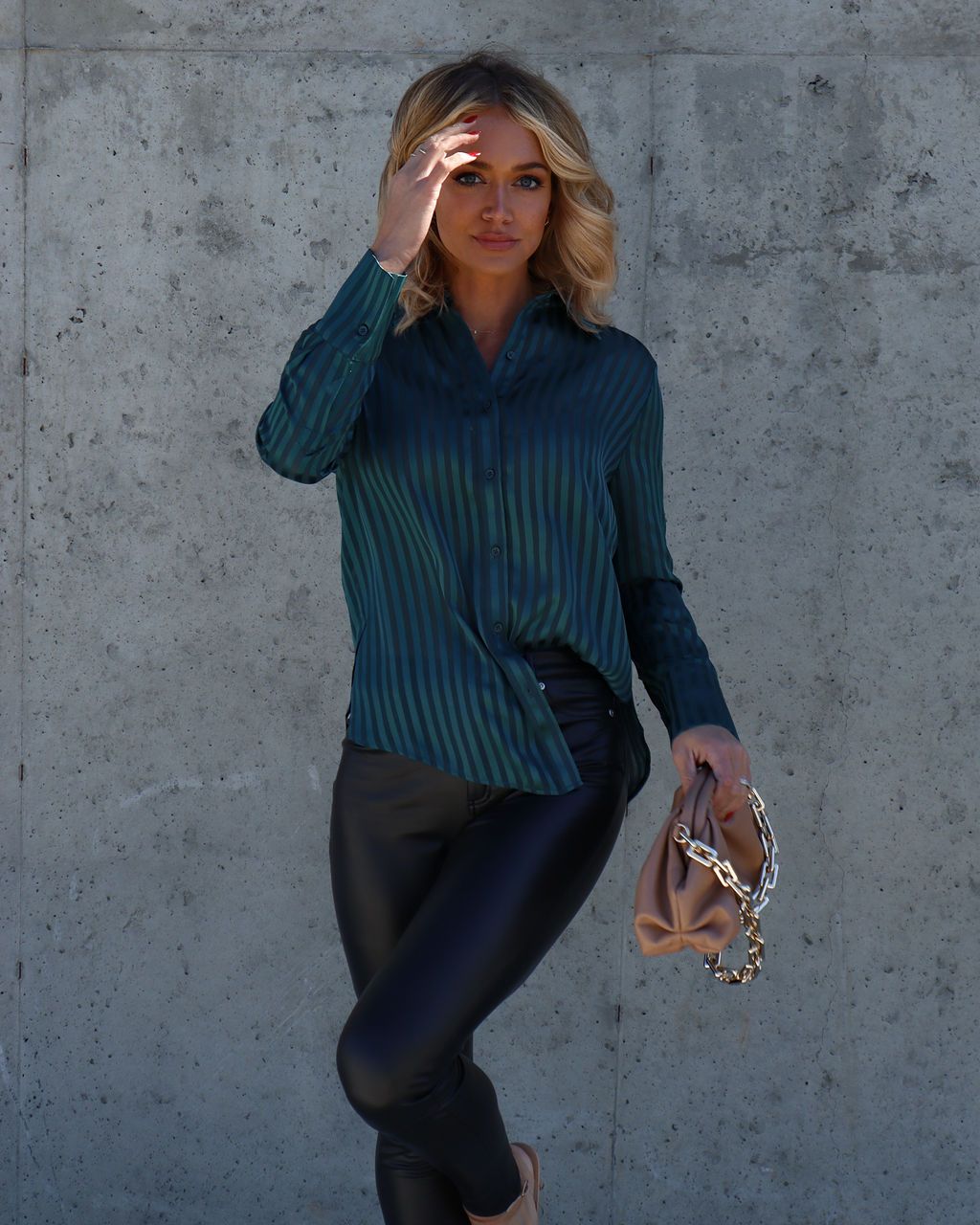 True Happiness Stripe Button Down Top sold by Vici product image thumbnail 3