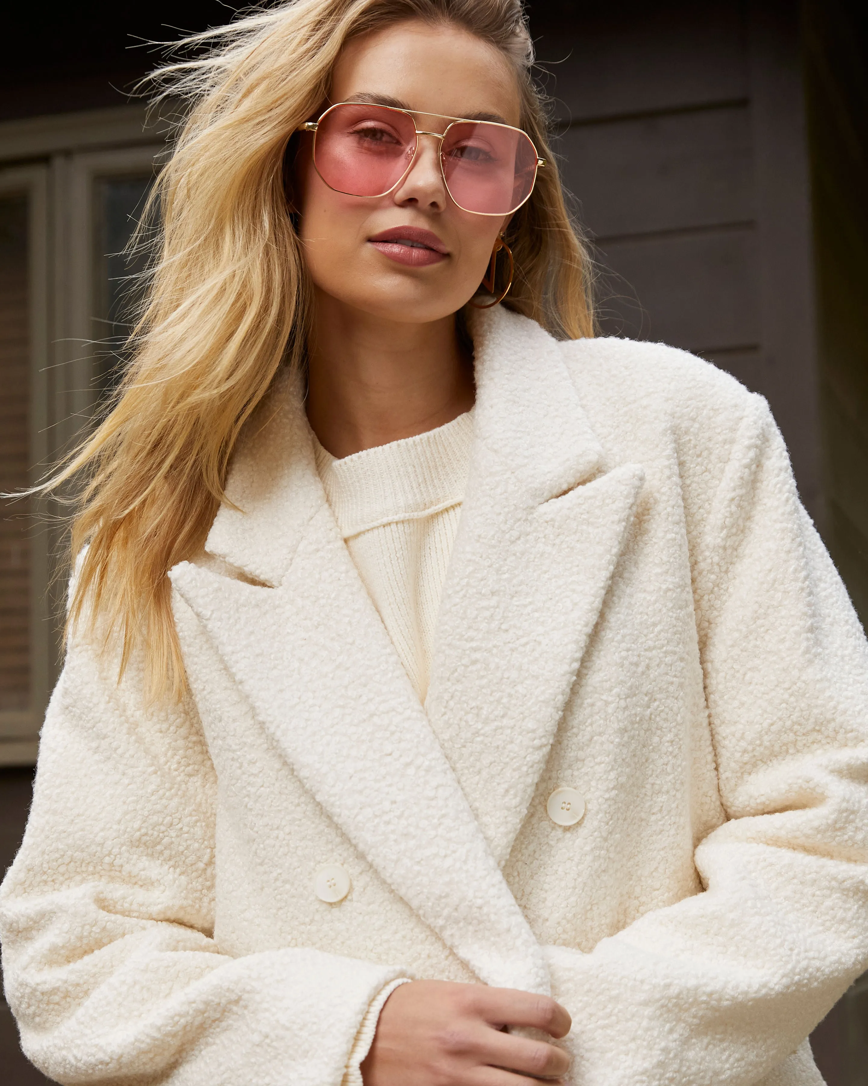 Hilary Boucle Double Breasted Coat sold by Vici product image thumbnail 2