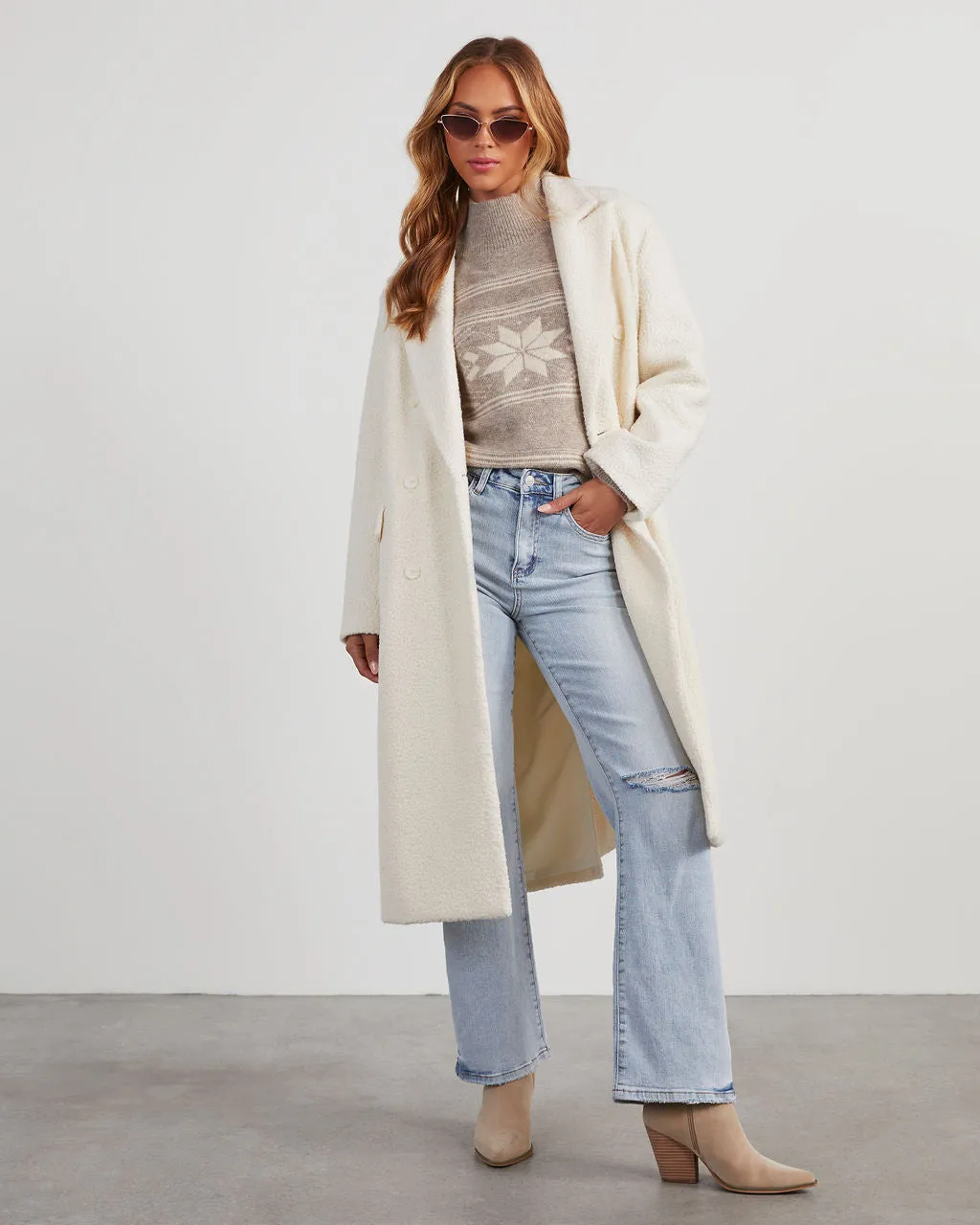 Hilary Boucle Double Breasted Coat sold by Vici product image thumbnail 3